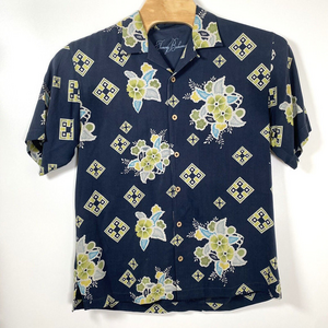 Tommy Bahama Shirt Original Fit Silk Blue‎ Floral Print Hawaiian Camp Size Large